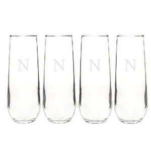 Cathy's Personalized Champagne Toasting Letter N